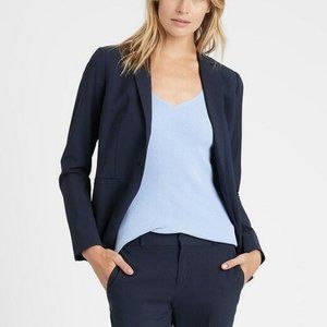 Banana Republic Long and Lean-Fit Washable Wool-Blend Blazer Navy Size 4